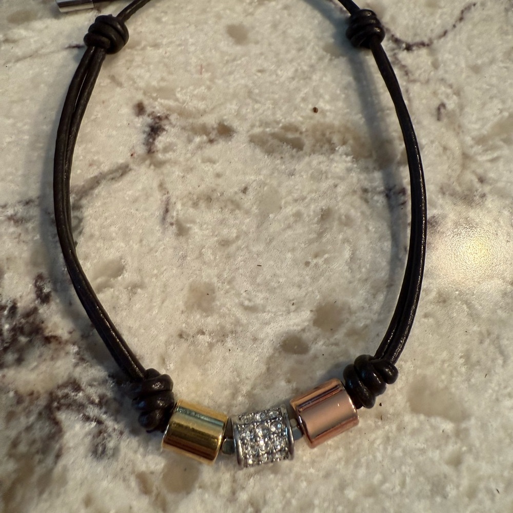 Fossil Gold, Rosegold and Silver Bracelet with Mixed-Metal Beads